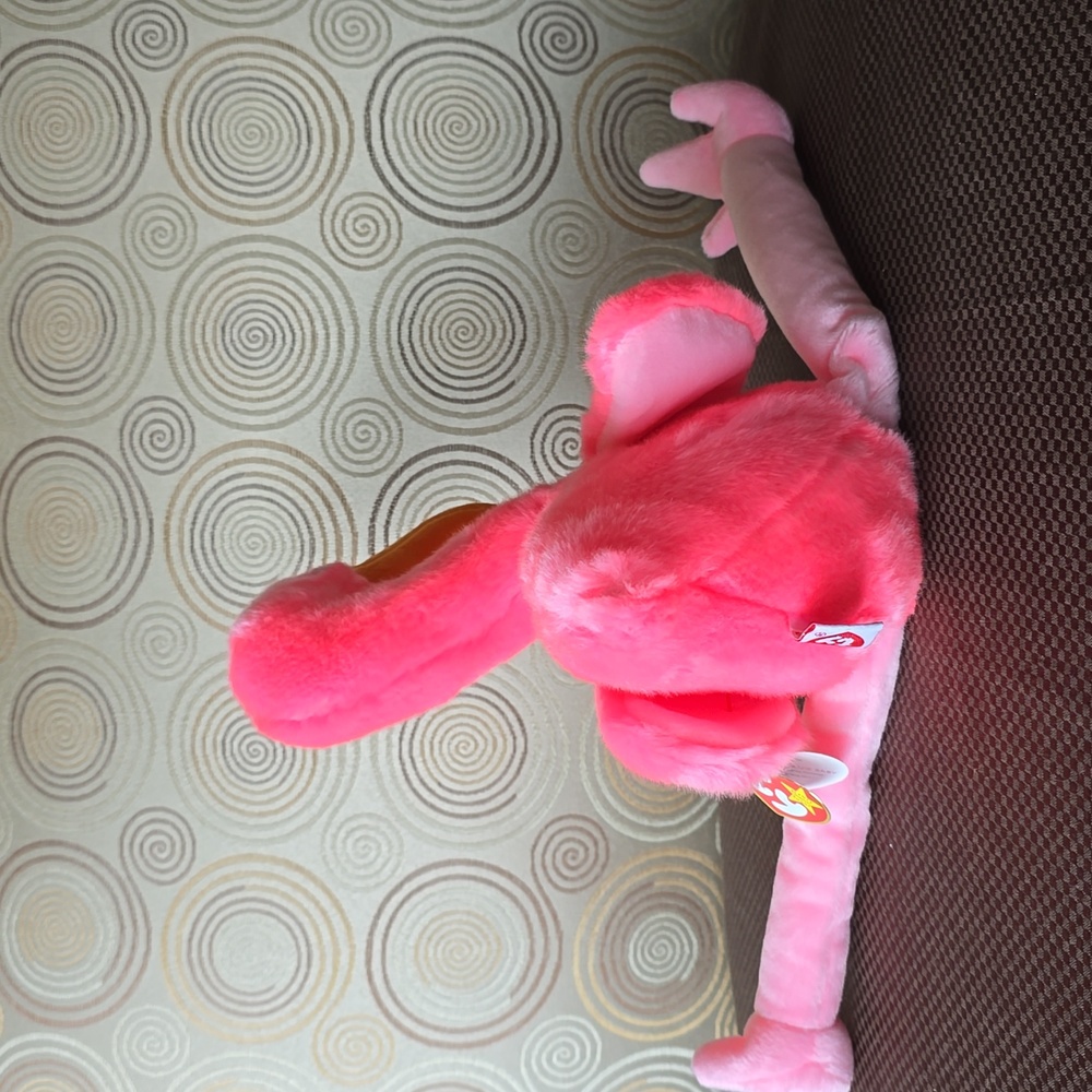 Pinky 🦩Ty Flamingo Bird🦩 Lg Plush Beanie Buddy🦩Kids Toy Rare Collectible, NWT - Picture 11 of 11